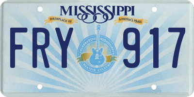 MS license plate FRY917