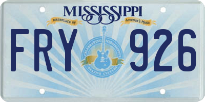 MS license plate FRY926