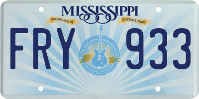 MS license plate FRY933