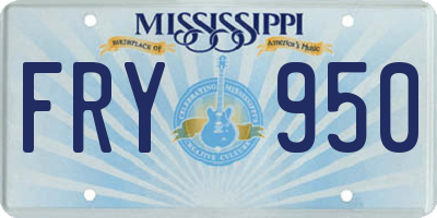 MS license plate FRY950