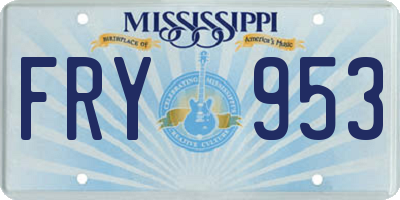 MS license plate FRY953