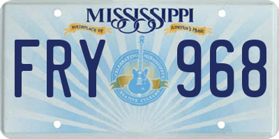 MS license plate FRY968