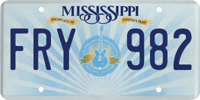 MS license plate FRY982