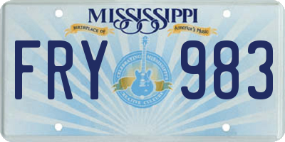 MS license plate FRY983
