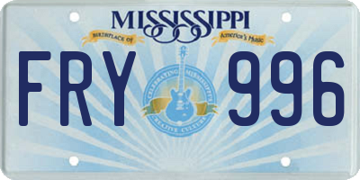 MS license plate FRY996