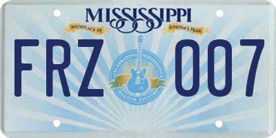 MS license plate FRZ007