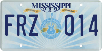 MS license plate FRZ014