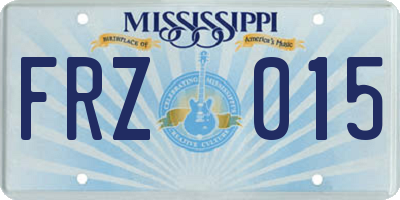 MS license plate FRZ015