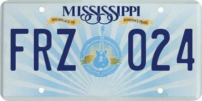 MS license plate FRZ024