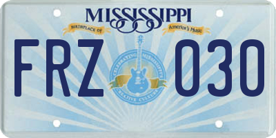 MS license plate FRZ030