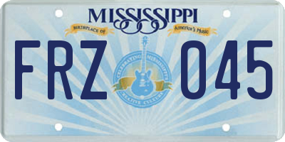 MS license plate FRZ045