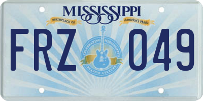MS license plate FRZ049