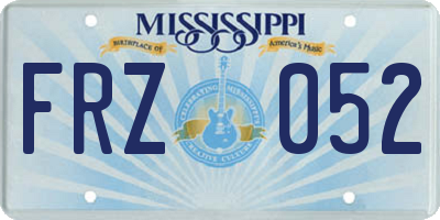 MS license plate FRZ052