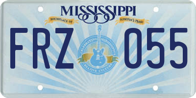 MS license plate FRZ055