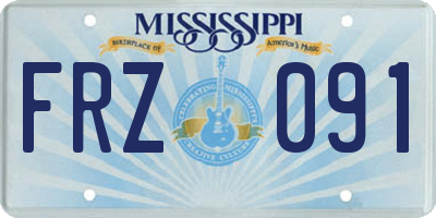 MS license plate FRZ091