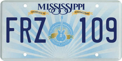 MS license plate FRZ109