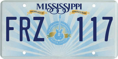 MS license plate FRZ117