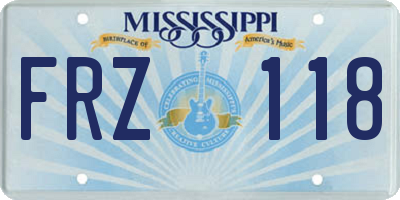 MS license plate FRZ118