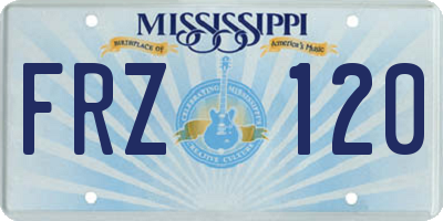 MS license plate FRZ120