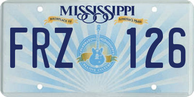 MS license plate FRZ126