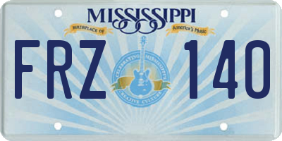 MS license plate FRZ140