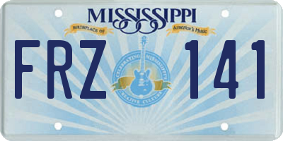 MS license plate FRZ141