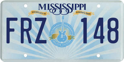 MS license plate FRZ148