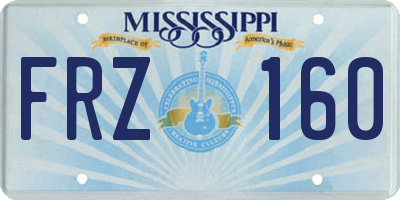MS license plate FRZ160