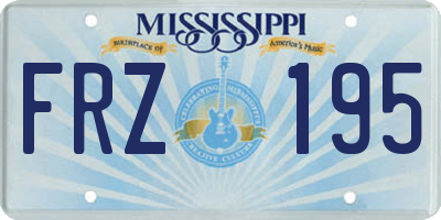 MS license plate FRZ195