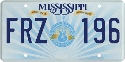 MS license plate FRZ196