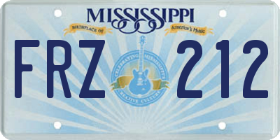 MS license plate FRZ212