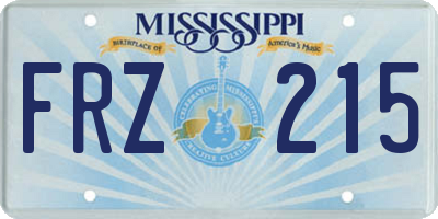 MS license plate FRZ215