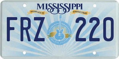 MS license plate FRZ220