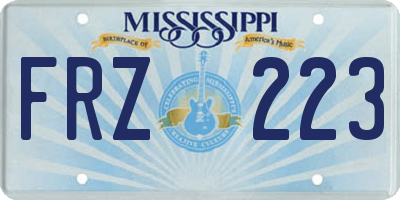 MS license plate FRZ223