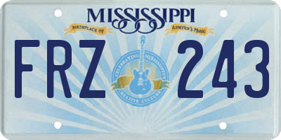 MS license plate FRZ243