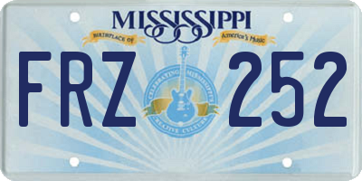 MS license plate FRZ252