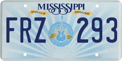MS license plate FRZ293