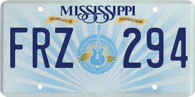 MS license plate FRZ294