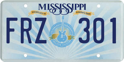 MS license plate FRZ301