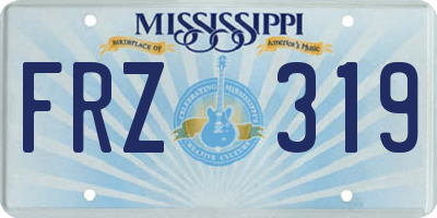 MS license plate FRZ319