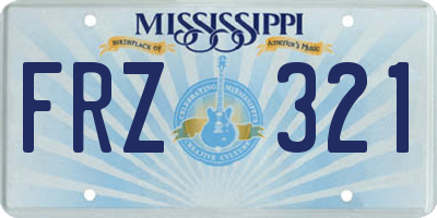MS license plate FRZ321