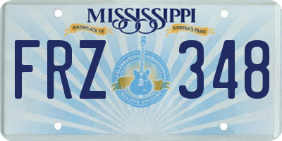 MS license plate FRZ348