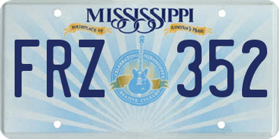 MS license plate FRZ352