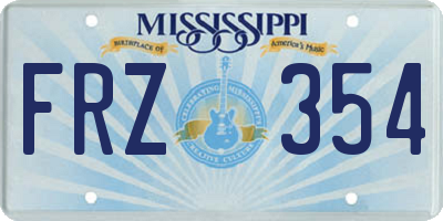MS license plate FRZ354