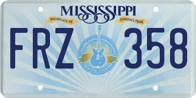 MS license plate FRZ358