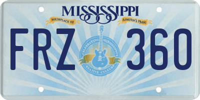 MS license plate FRZ360