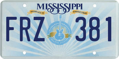 MS license plate FRZ381