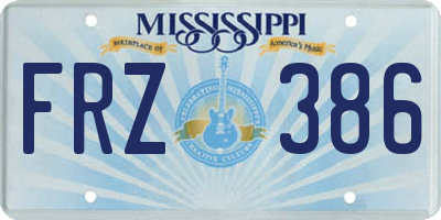 MS license plate FRZ386