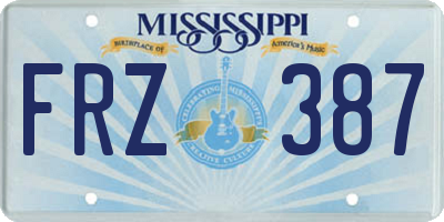 MS license plate FRZ387