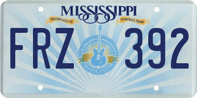 MS license plate FRZ392